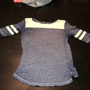 Blue striped sleeve shirt